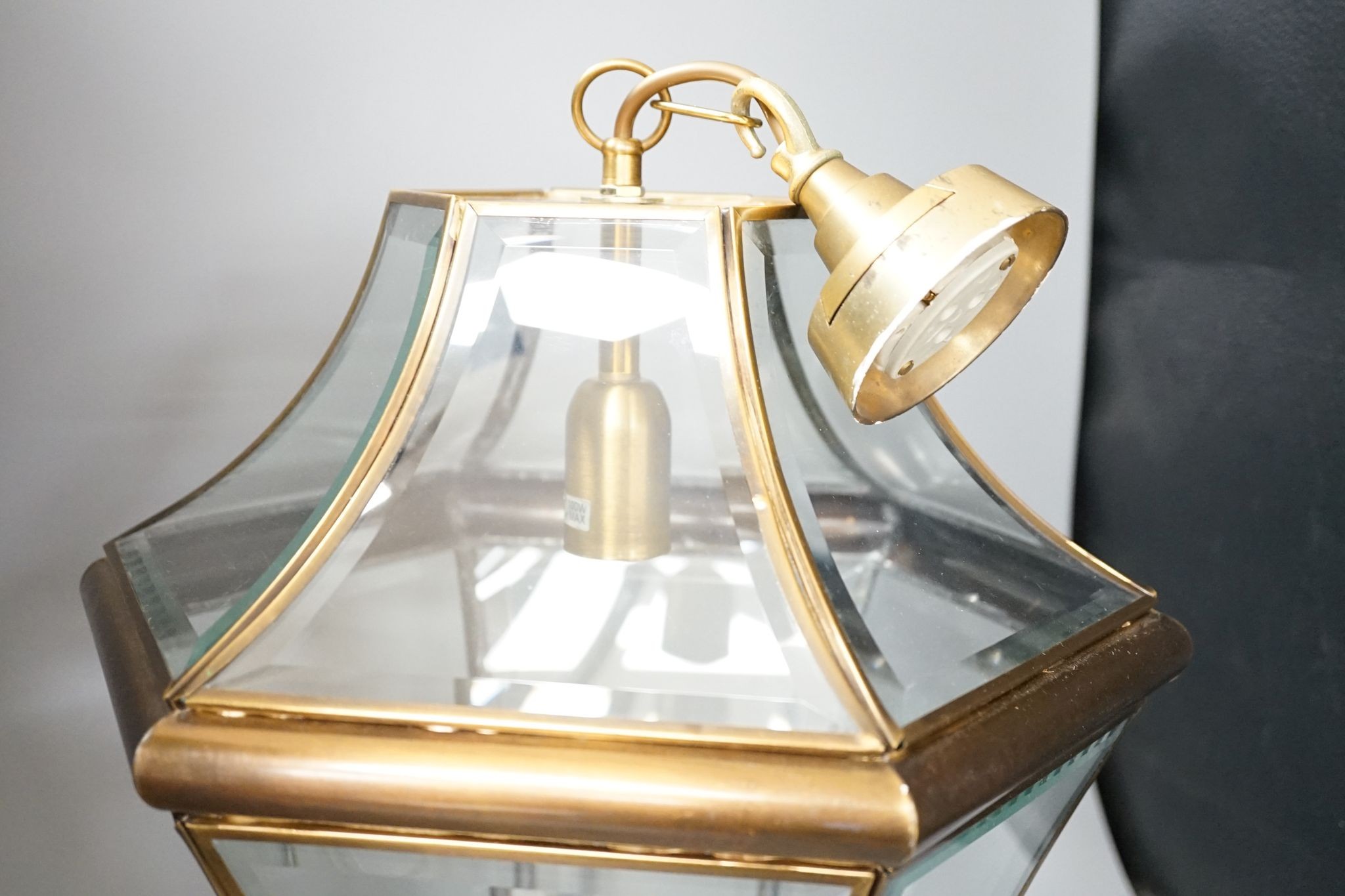 A contemporary porch lantern., 41 cms high.
